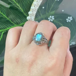 Anillo Plata Labradorita Natural