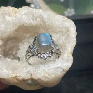 Anillo Plata Labradorita Natural