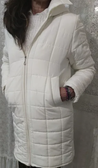 Piumino donna lungo panna tg 44