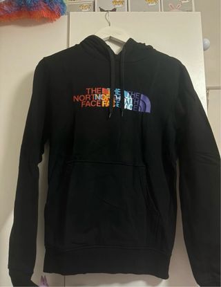 Felpa The North Face Nera con Logo Arcobaleno