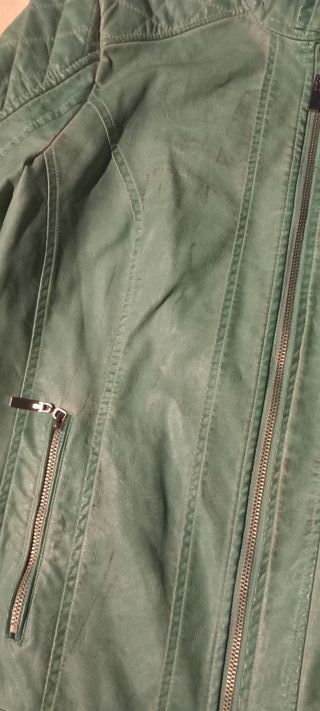 Giubbotto in Pelle Blu/Verde Vintage