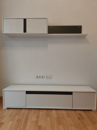 Conjunto Muebles Salón Blanco y Negro