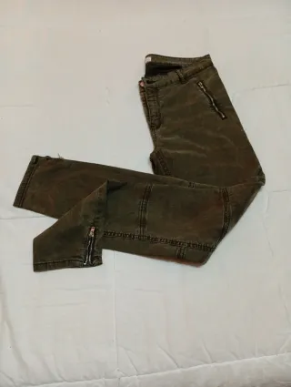 Pantalones Zara Mujer Verde Oliva