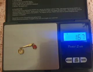 Ciondolo Oro 750 18kt Vintage con Corallo Rosso