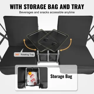 Dondolio a 2 posti + VEVOR con vassoio girevole