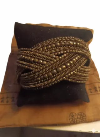 Pulsera trenzada bronce vintage