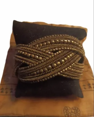 Pulsera trenzada bronce vintage