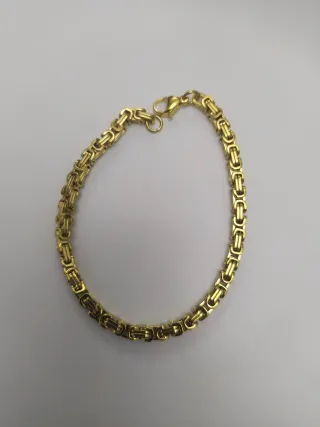 BRACCIALE UOMO MODELLO BIZANTINO PLACCATO ORO 18