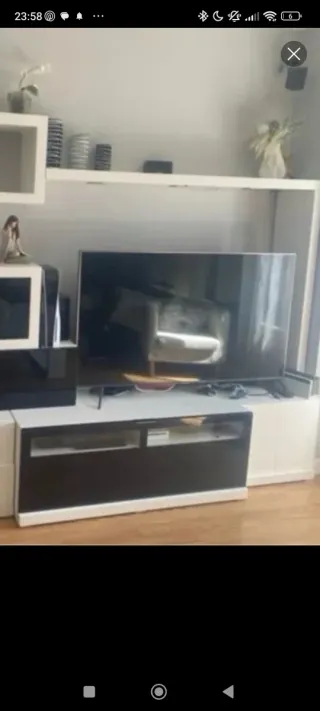 Mueble de salón moderno blanco y negro