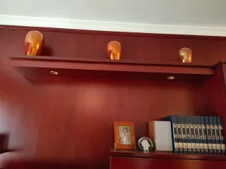 Mueble comedor madera y cristal