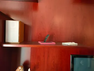 Mueble comedor madera y cristal