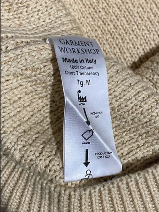 Maglione Girocollo Beige Lavorato a Maglia