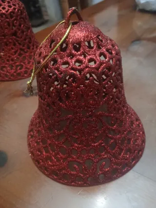 2 Campane Natalizie Rosse Decorative 16cm