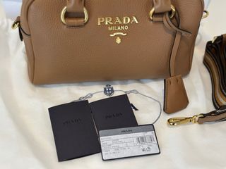 Bolso Prada Bauletto Vitello Phenix Marrón