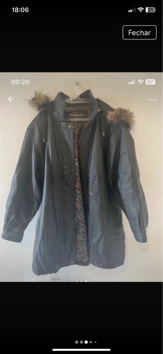 Casaco Vintage Pele Capuz Kenvelo Tamanho Único