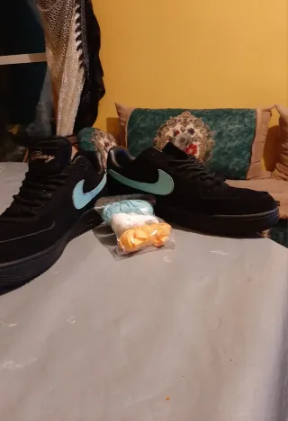 Nike Air Force 1 Negras y Turquesa" tifany: