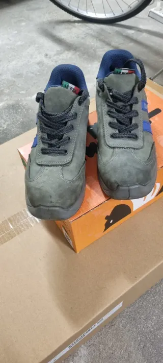 Scarpe antinfortunistiche Lewer grigie e blu