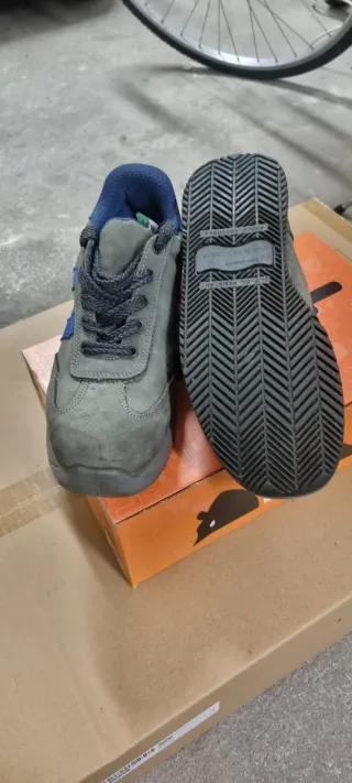 Scarpe antinfortunistiche Lewer grigie e blu