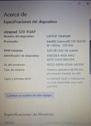 Portátil Lenovo Ideapad 32