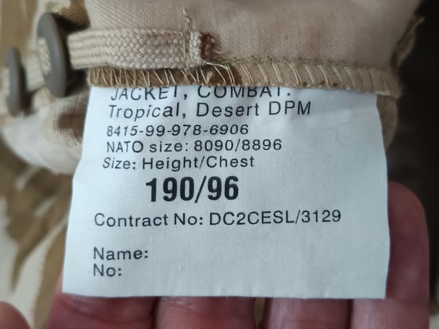 Chaqueta Ejército Británico DPM Desierto