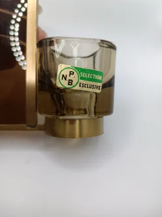 Portacandele in vetro e metallo