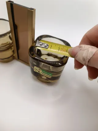 Portacandele in vetro e metallo