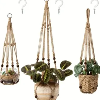 3 Appendini Macramé per Vasi