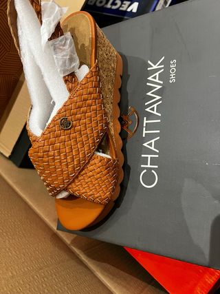 Sandalias Chattawak Cuña Marrón Naranja 3 tallas