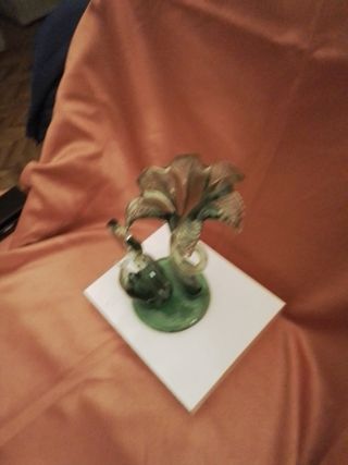 Florero de cristal verde