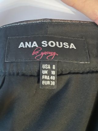 Vestido Fiesta Ana Sousa Talla 38 Negro/Plata