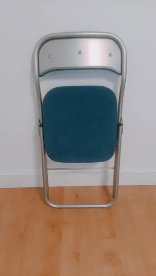 Set di 4 sedie pieghevoli in tela e metallo