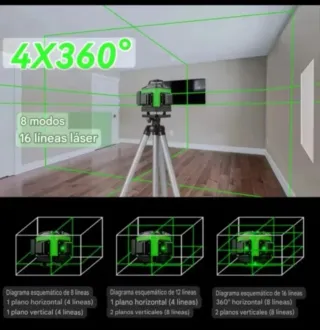 Nivel Láser 4D 16 Líneas Trípode Accesorios