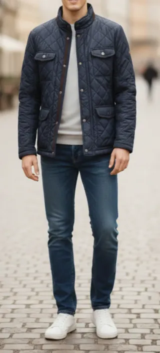 Chaqueta Husky Acolchada Hombre Azul