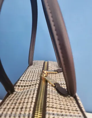 Borsa Miu Miu Beau Tartán Beige