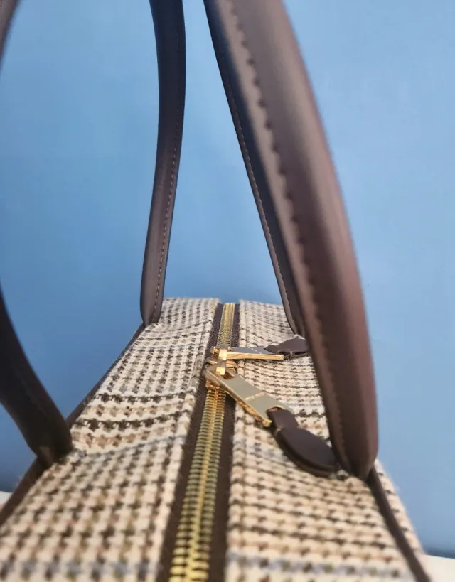 Borsa Miu Miu Beau Tartán Beige