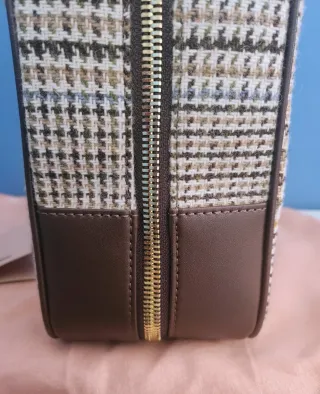 Borsa Miu Miu Beau Tartán Beige