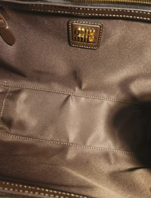 Borsa Miu Miu Beau Tartán Beige