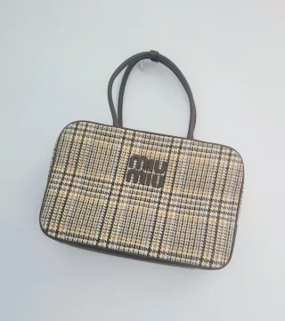 Borsa Miu Miu Beau Tartán Beige