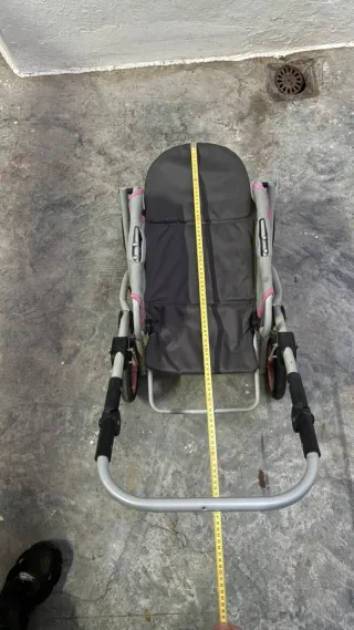 Cochecito de Muñeca Rosa y Gris