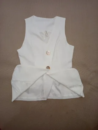 Blazer sin mangas blanco