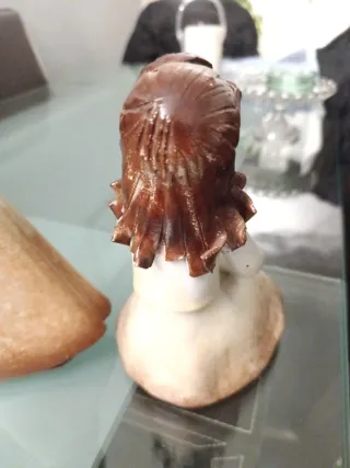 Pareja Figuras Barro Niñas La grande mide 30cm