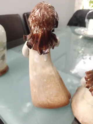 Pareja Figuras Barro Niñas La grande mide 30cm