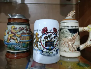 Lote 3 jarras di birra in ceramica