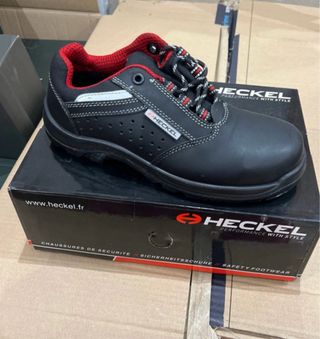 Zapatos de seguridad Heckel negros y rojos