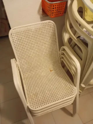 Pack 4 Sillas Metálicas Blancas