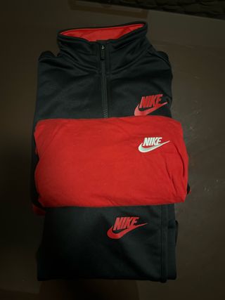 Conjunto Deportivo Nike Negro y Rojo