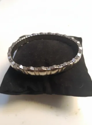 Pulsera elástica eslabones plateados