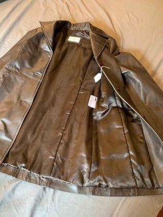 Chaqueta de piel autentica marrón chocolate