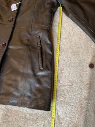 Chaqueta de piel autentica marrón chocolate