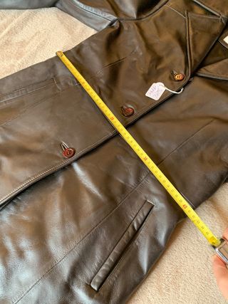 Chaqueta de piel autentica marrón chocolate